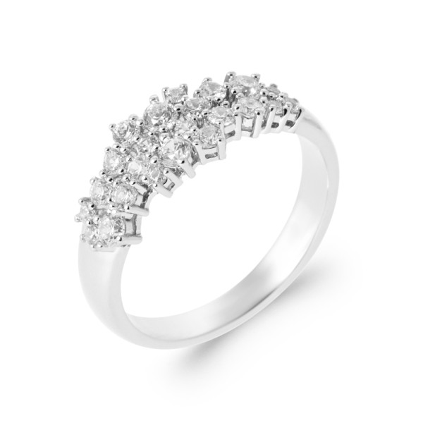 Bague argent 925 rhodié oxyde(s) de zirconium 