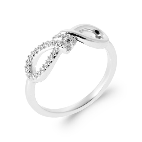 Bague argent 925 rhodié oxyde(s) de zirconium 