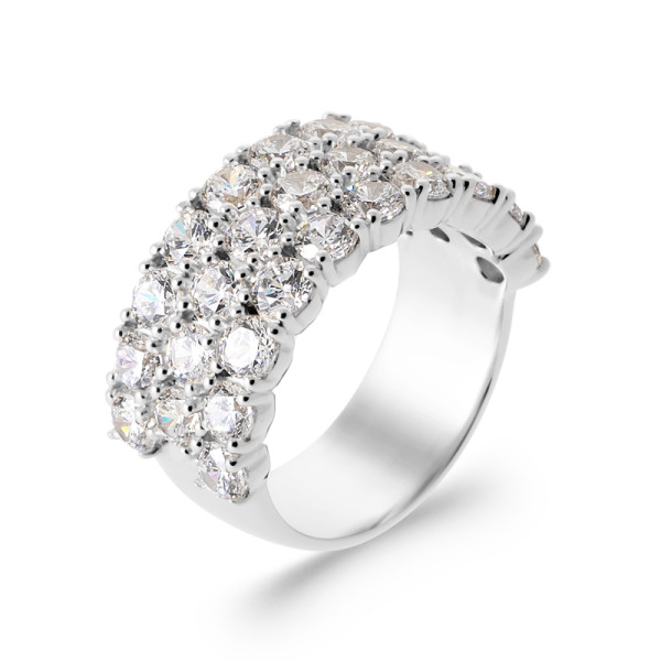 Bague argent 925 rhodié oxyde(s) de zirconium 