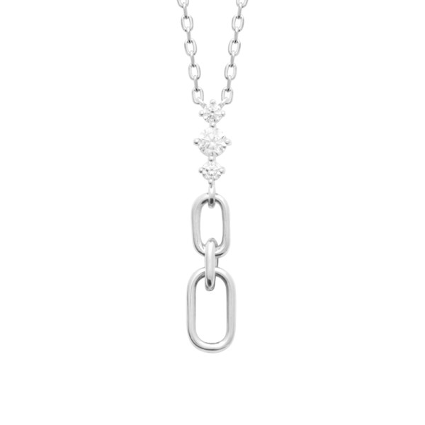 Collier argent 925 rhodié oxyde(s) de zirconium 