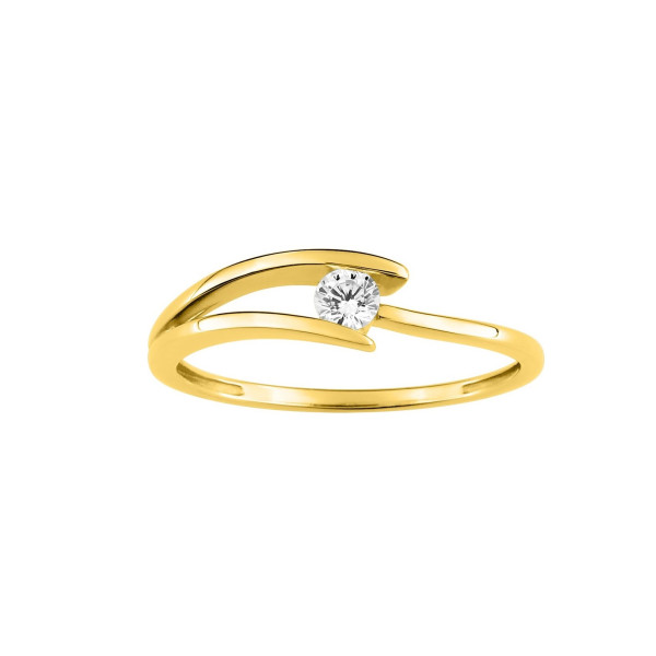 Bague oxyde(s) de zirconium Or Jaune 375