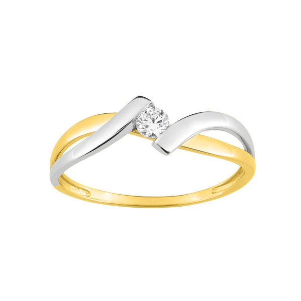 Bague oxyde(s) de zirconium Or Jaune 750 rhodiée