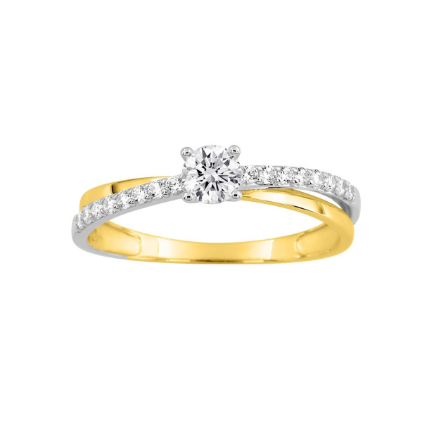 Bague oxyde(s) de zirconium Or Jaune 750 rhodiée