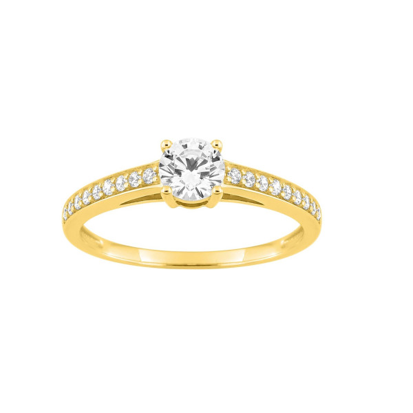 Bague oxyde(s) de zirconium Or Jaune 750