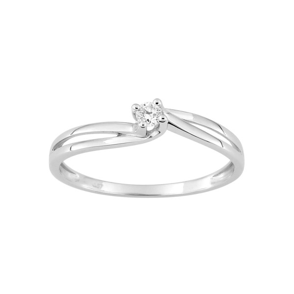 Solitaire diamant 0.07ct Or Blanc 750