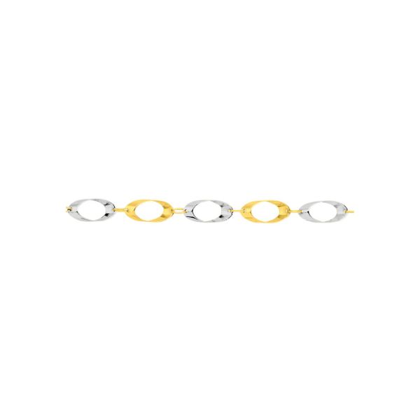 Bracelet Or Jaune et blanc Or 750 18cm