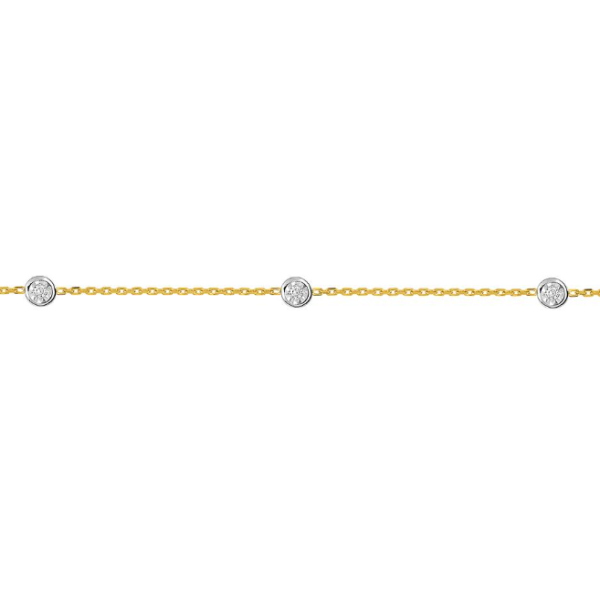 Bracelet diamant 0.075ct Or Jaune et blanc Or 750