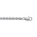 Collier argent rhodié chainage corde torsadée