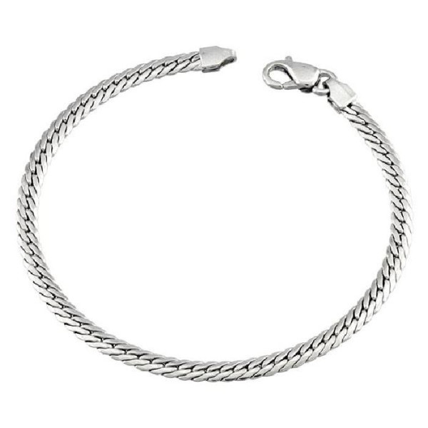 BRACELET OR BLANC Maille ANGLAISE 750-000