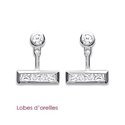 Boucles argent lobes d'oreilles et oxyde de zirconium