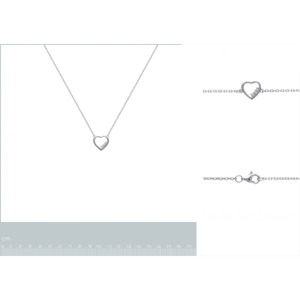 Collier Argent Cœur et sa trilogie d'Oxyde 