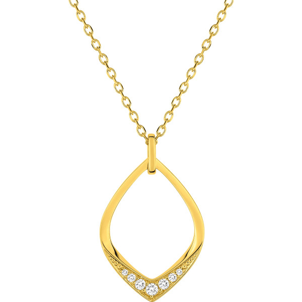 Collier Or Jaune 375 Losange Zirconium