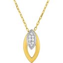 Collier Or jaune blanc 750 millièmes ovale diamant