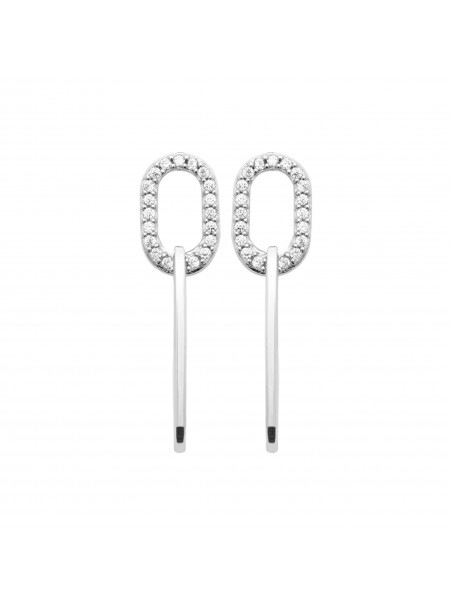 Boucles d'oreilles argent rhodié pendantes 8x25mm