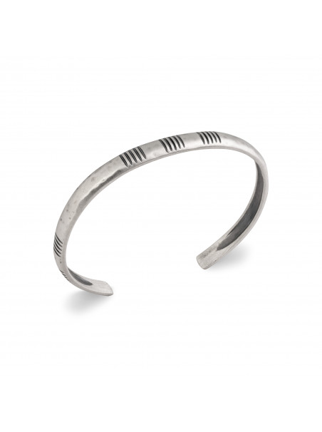 Bracelet argent homme jonc fantaisie