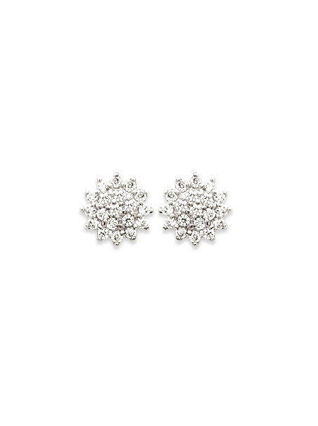 Boucles plaqué Or bicolore Oxyde(s) de Zirconium diamètre 10mm