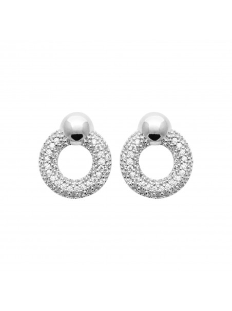 Boucles d'oreilles argent 925 rhodié Oxyde(s) de Zirconium 10x13mm