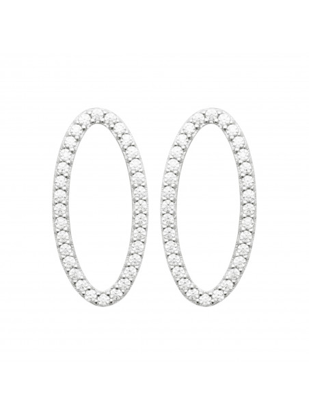 Boucles d'oreilles argent 925 rhodié Oxyde(s) de Zirconium 10x20mm