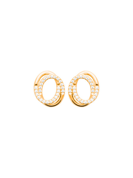 Boucles plaqué Or Oxyde(s) de Zirconium 12x15mm