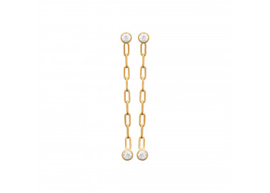 Boucles d'oreilles plaque Or pendantes Oxyde(s) de Zirconium 5x42mm