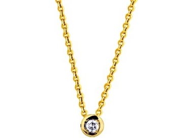 Collier diamant 0.04ct Or Jaune 375 42cm