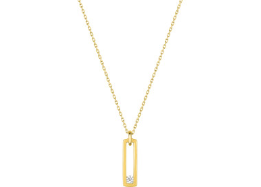 Collier oxyde(s) de zirconium Or Jaune 375