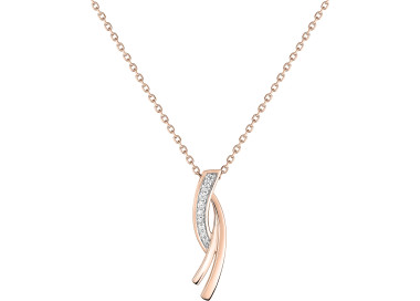 Collier oxyde(s) de zirconium plaqué Or rose rhodié 42cm