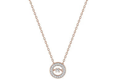 Collier oxyde(s) de zirconium plaqué Or rose 42cm