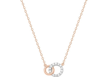 Collier oxyde(s) de zirconium plaqué Or rose 42cm