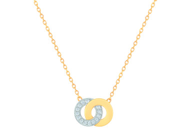 Collier 42cm oxyde(s) de zirconium Or Jaune 375 rhodiée