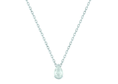 Collier 42cm oxyde(s) de zirconium Or Blanc 375