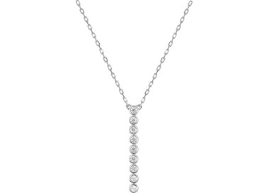 Collier 42cm oxyde(s) de zirconium Or Blanc 375