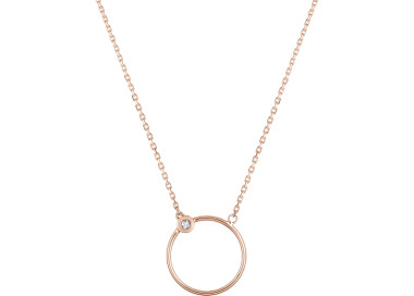 Collier diamant 0.01ct Or Rose 375