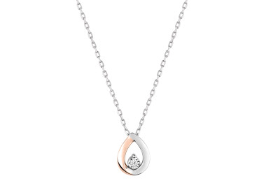 Collier diamant 0.02ct Or Blanc 375