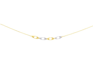 Collier Or Jaune et Blanc Or 375 42cm