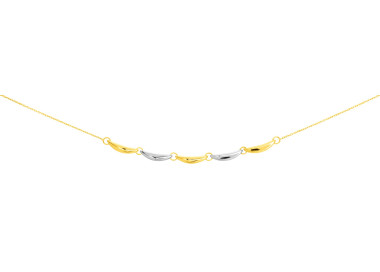 Collier Or Jaune et Blanc Or 375 42cm