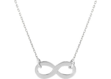 Collier infini Or Blanc 375