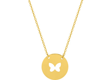 Collier motif papillonn Or Jaune 375 40cm