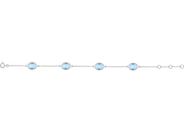 Bracelet topaze bleue traitée Or Blanc 375