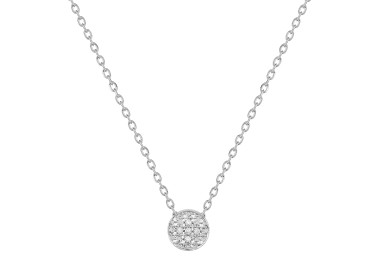 Collier diamant 0.02ct Or Blanc 375