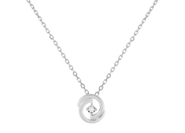 Collier diamant 0.015ct Or Blanc 375