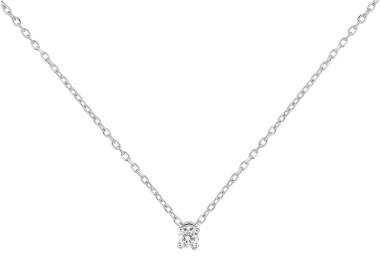 Collier diamant 0.10ct Or Blanc 375