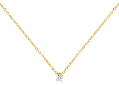 Collier diamant 0.10 bicolore Or 375