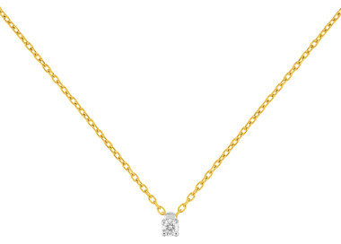 Collier diamant 0.072 Or Jaune et Blanc Or 375