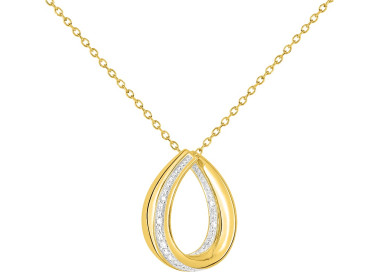 Collier diamant 0.03 bicolore Or 375