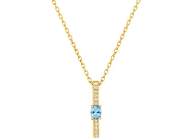 Collier oxyde(s) de zirconium topaze bleue traitée Or Jaune 375