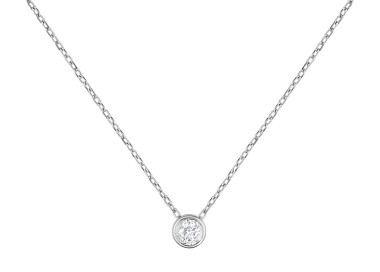 Collier 42cm diamant 0.08 Or Blanc 375