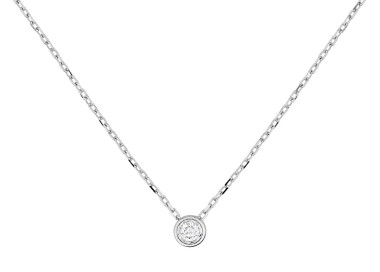 Collier 42cm diamant 0.052 Or Blanc 375