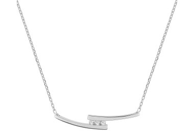 Collier diamant 0.018ct Or Blanc 375