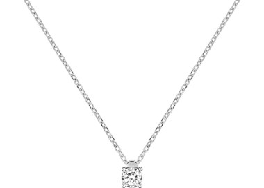 Collier diamant 0.10ct Or Blanc 375